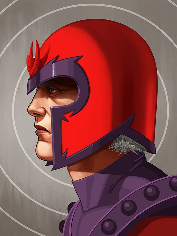 mike mitchell marvel illustrated poster superhero magneto