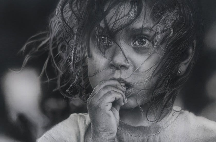 drawings portrait realistic pencil Girl