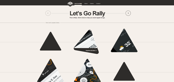 Rally Interactive example web site original Non-Standard Geometry