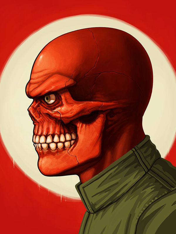 mike mitchell Marvel Character Portrait illustrated poster superhero red skull