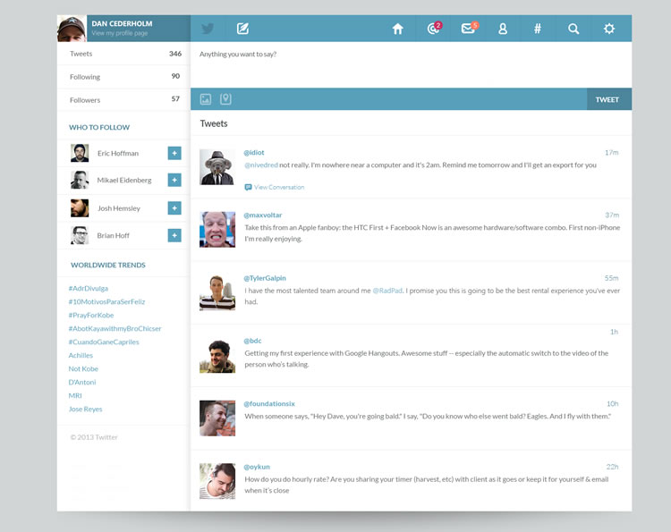 Twitter Redesign - Web Redesign Concept