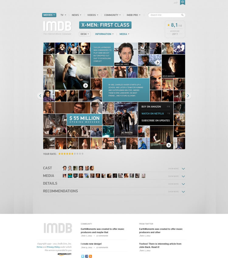 IMDB Filmpage Concept - Web Redesign Concept