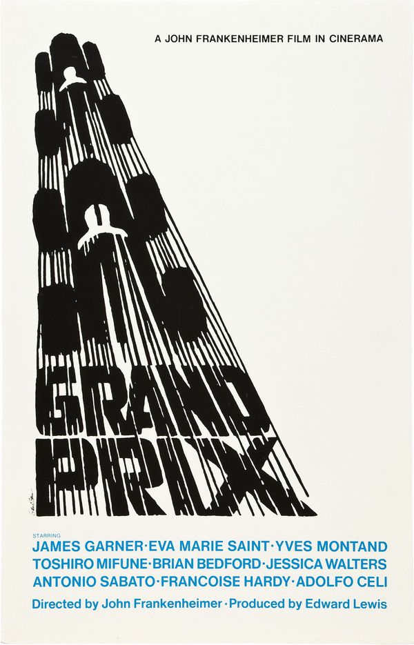 Grand Prix movie poster by Saul Bass