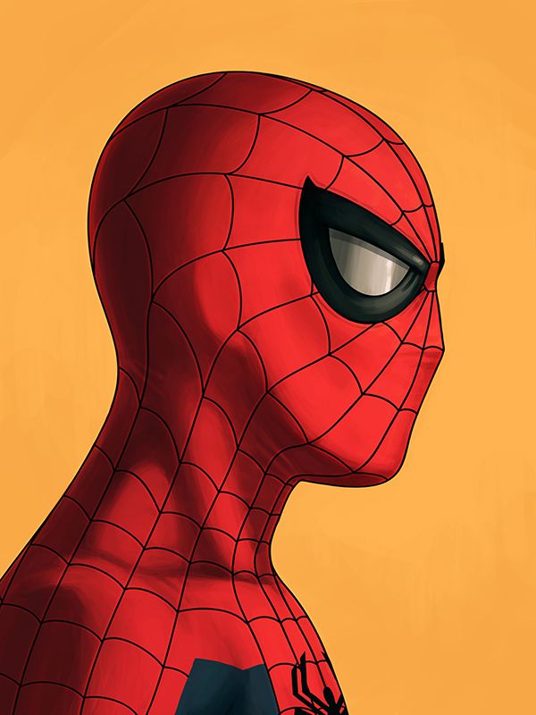 mike mitchell marvel illustrated poster superhero spiderman