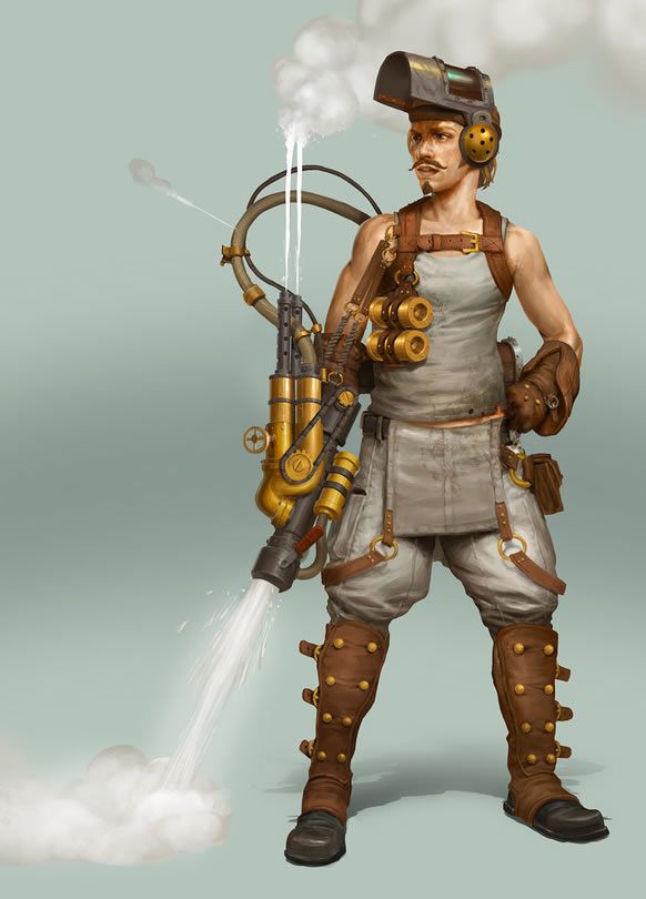 Luke Skywalker steampunk star wars character illustrations