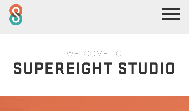 Super Eight Studios website responsive on iPhone