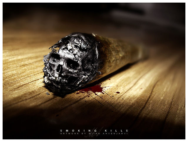 Smoking kills example of surreal in graphic design