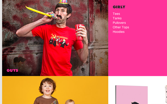 Threadless photo thumbnails products category shopping