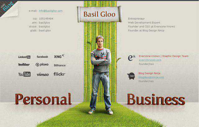 Basil gloo example unusual layout web design creative
