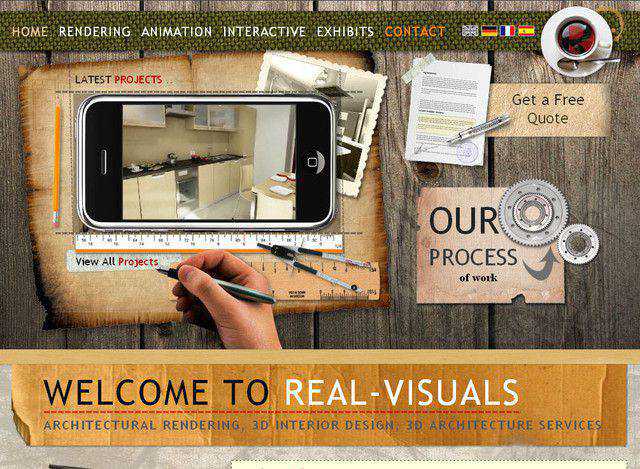 Real Visuals example unusual layout web design creative