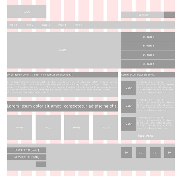  digital Wireframe A grid design sketch that reinforces itself with vertical bars