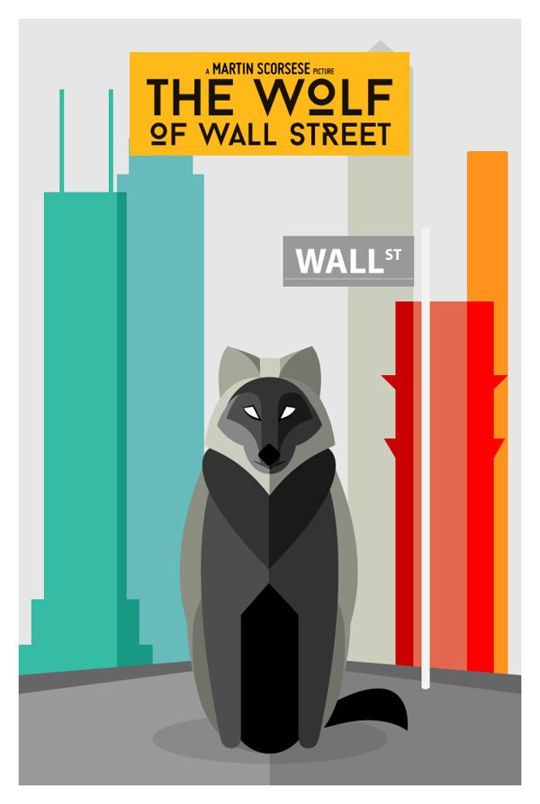 Wolf of Wall Street literal movies poster illustration