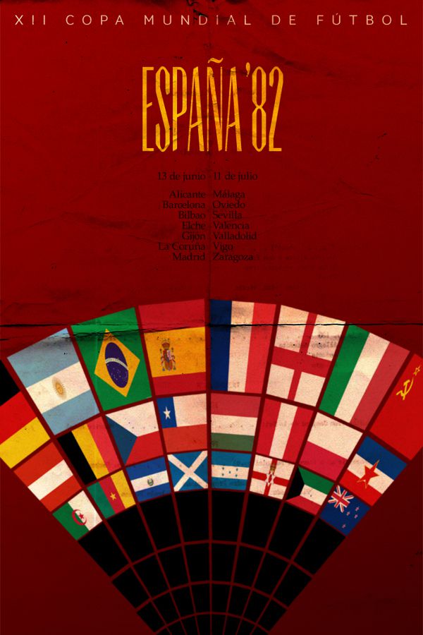 Spain 1982 world cup fifa redesigned official poster illustation