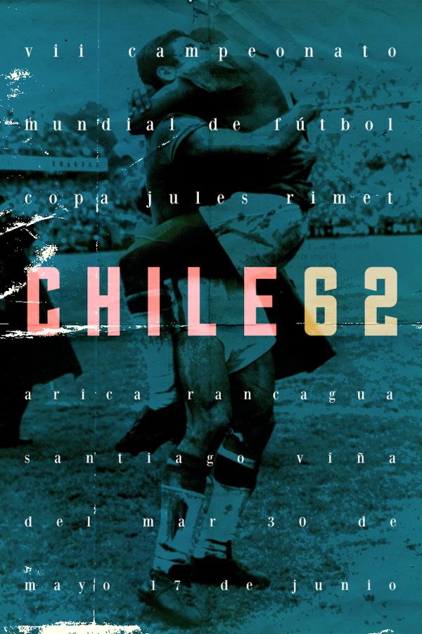Chile 1962 world cup fifa redesigned official poster illustation