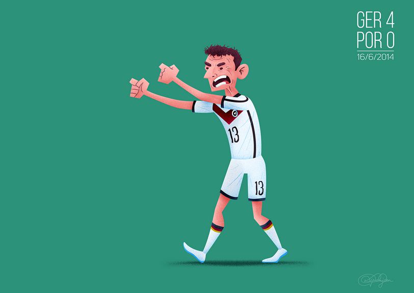 Thomas Muller scored the first hat-trick of the 2014 World Cup portugal