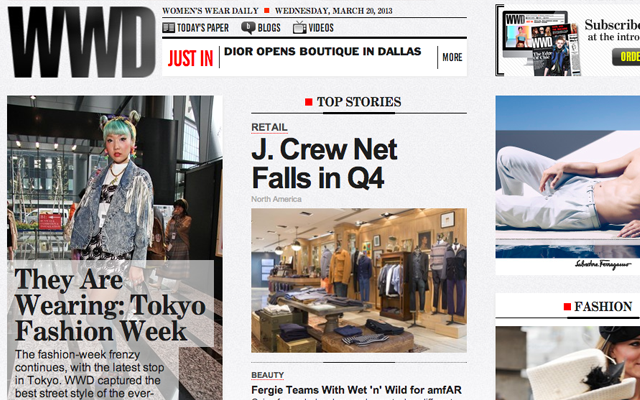 wwd homepage stagger thumbnail posts columns design inspiration