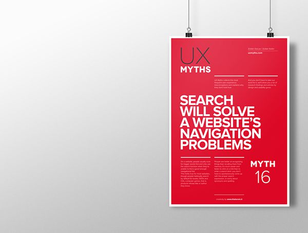 Myth 16: Search will solve a website's navigation problems