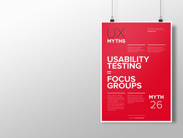 Myth 26: Usability testing = focus groups